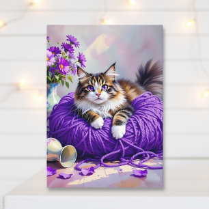 Tarjeta El poema más dulce con tema de gato para pensar en