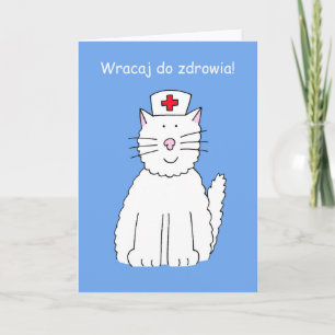 Tarjeta El polaco se pone bien pronto gato Personalizado