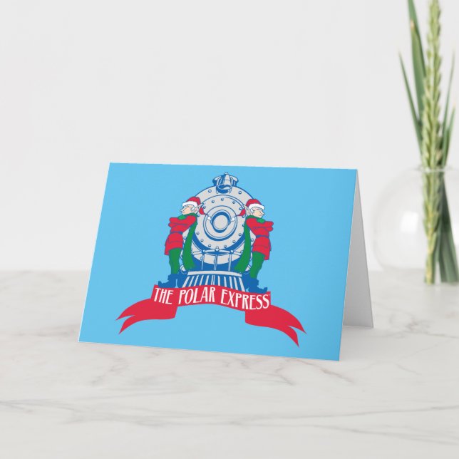 Tarjeta El Polar Express | Elfos en pie por tren (Anverso)