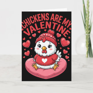 Tarjeta El pollo es mi San Valentín Pareja amante del poll