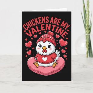 Tarjeta El pollo es mi San Valentín Pareja amantes de los 