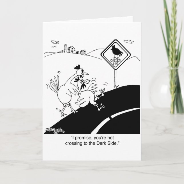Tarjeta El Pollo No Cruza Al Lado Lejano (Anverso)