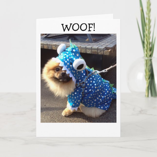 TARJETA EL POM ESTÁ VESTIDO PARA DECIRLE FELIZ CUMPLEAÑOS  (Anverso)