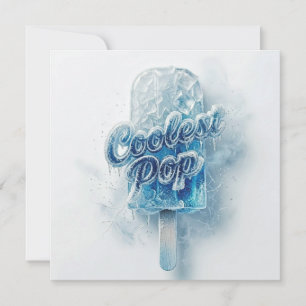 Tarjeta El Pop Más Genial Helado Azul Congelado Cumpleaños