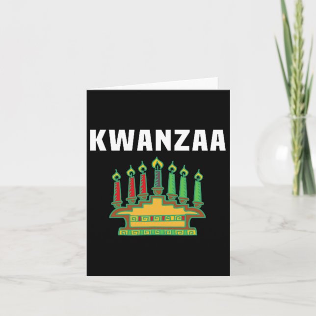 Tarjeta El portavelas de Kwanzaa lleva el bolsillo Kinara  (Anverso)