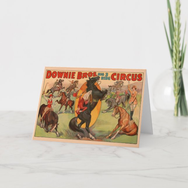 Tarjeta El Poster Del Circo Mostrando Muchos Caballos Haci (Anverso)
