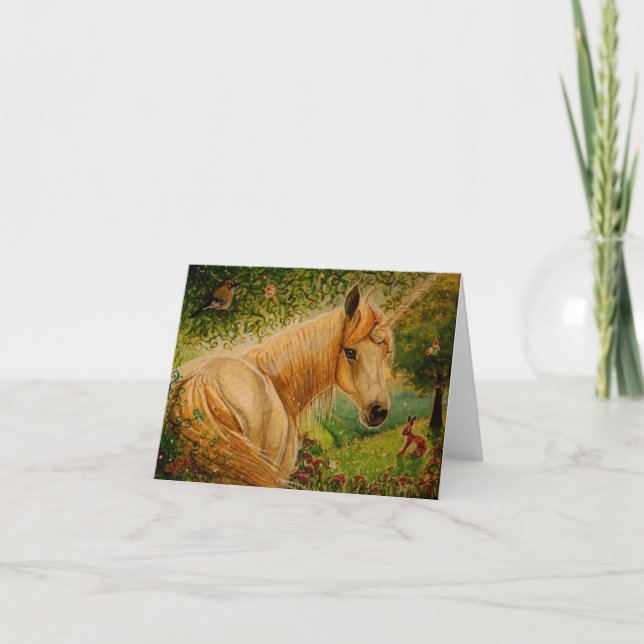 Tarjeta El prado de la miel - unicornio Notecard (Anverso)