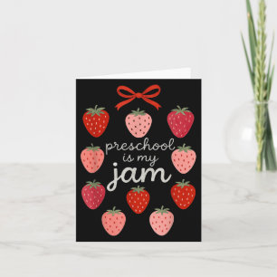 Tarjeta El Preescolar Es Mi Jam Strawberry Teacher Primer 