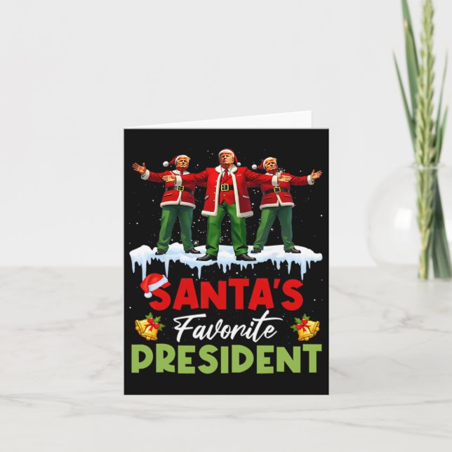 Tarjeta El presidente favorito de Santa Claus, Funny Trump (Anverso)