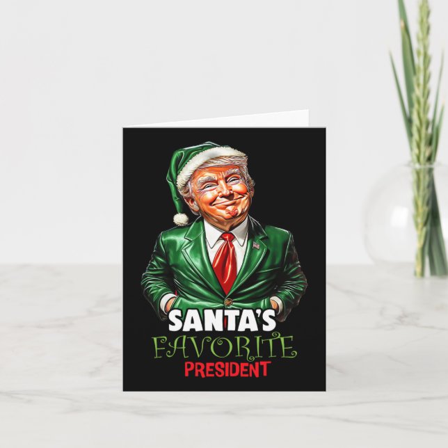 Tarjeta El presidente favorito de Santa Claus, Funny Trump (Anverso)