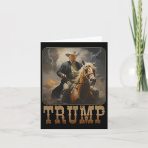 Tarjeta El presidente Trump 2024 monta a caballo en U occi