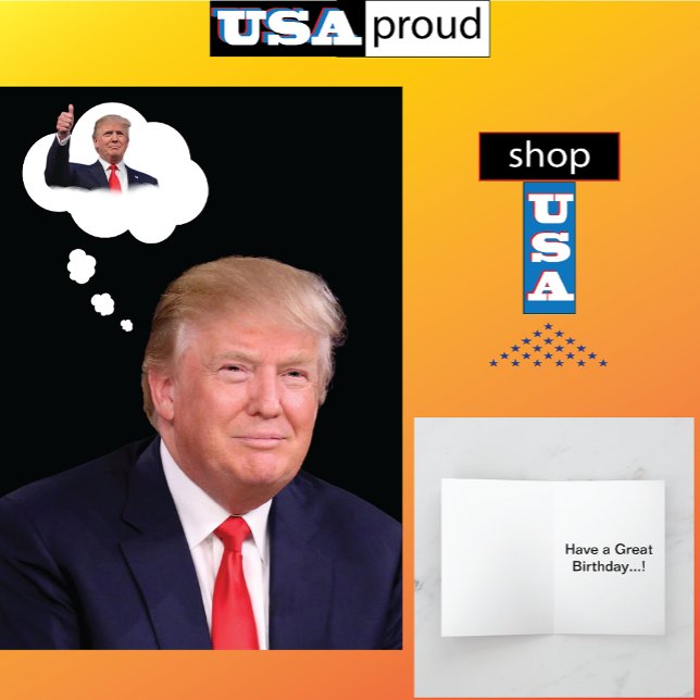 Tarjeta El presidente Trump en el cumpleaños del pensamien (Subido por el creador)