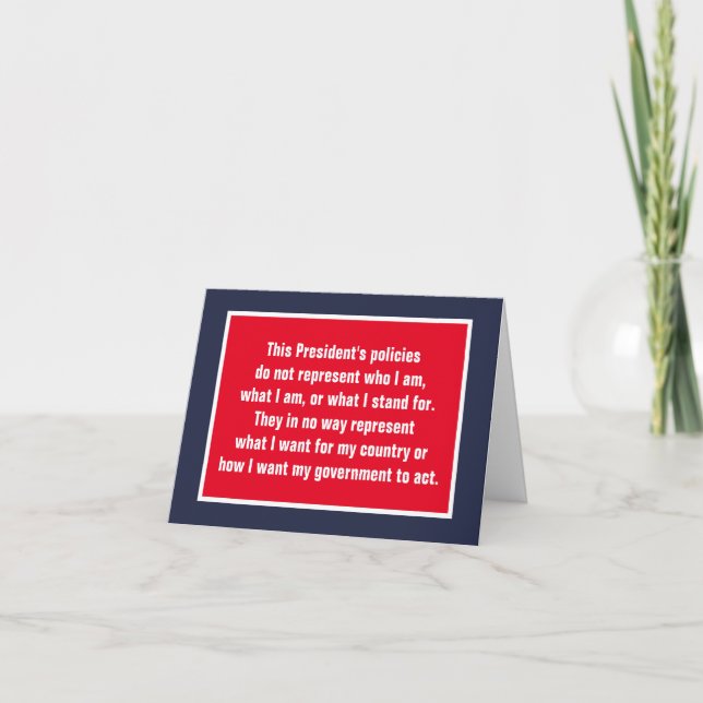 Tarjeta El presidente Trump no me representa (Anverso)