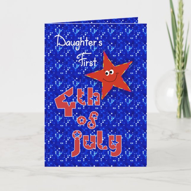 Tarjeta El primer 4 de julio de la hija (Anverso)