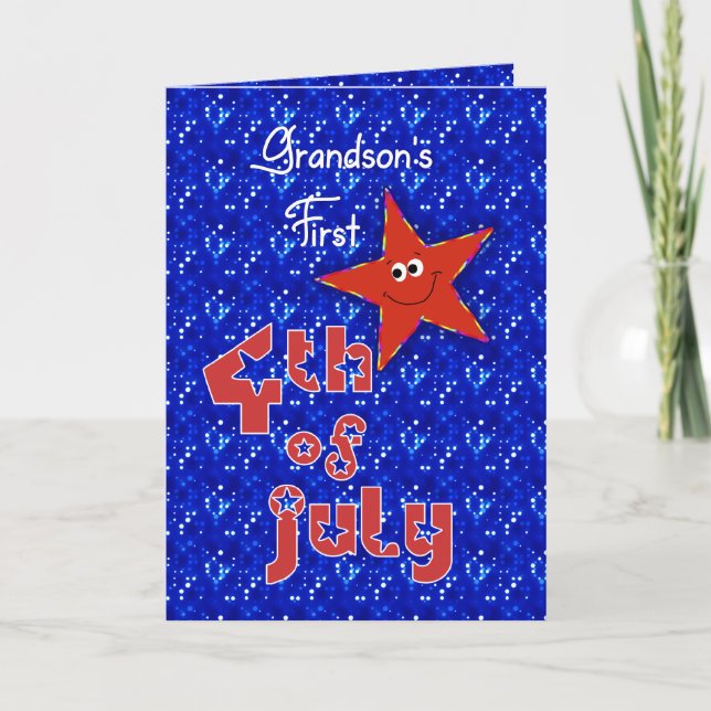 Tarjeta El primer 4 de julio de su nieto (Anverso)