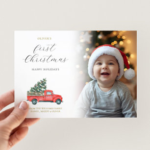 Tarjeta El primer árbol de navidad de la granja de cría pa