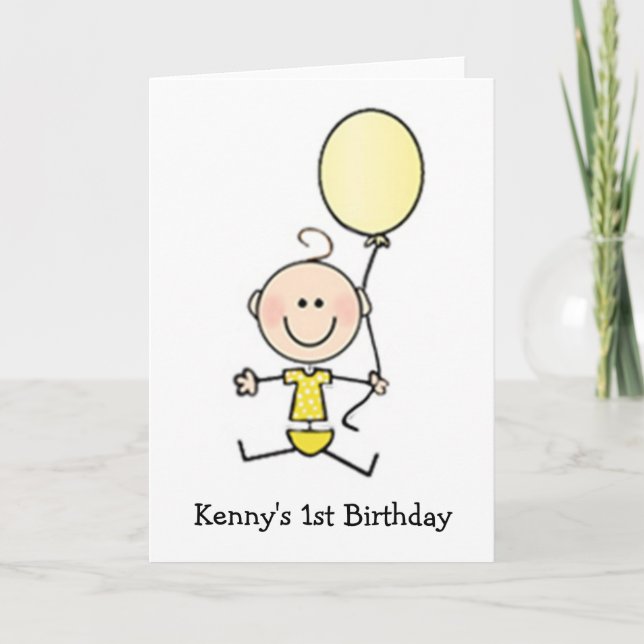 Tarjeta El primer bebé personalizado (Anverso)