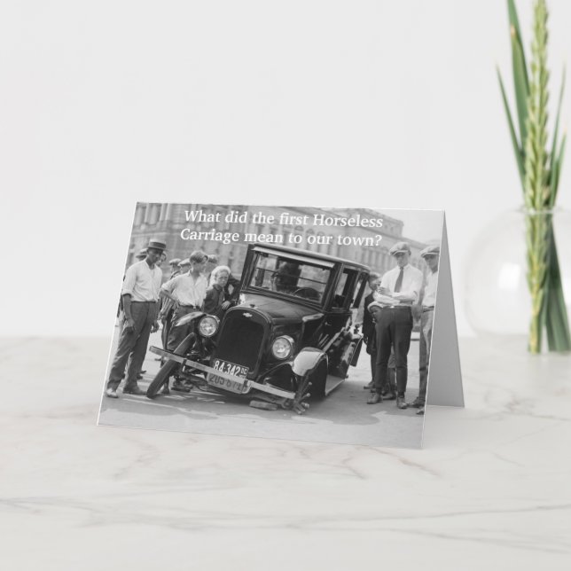 Tarjeta El primer carro insensato (Anverso)