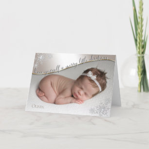 Tarjeta El primer champán navideño del bebé, tu foto del b
