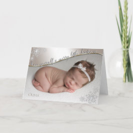 Tarjeta El primer champán navideño del bebé, tu foto del b