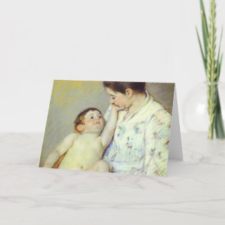 Tarjeta El primer cuidado del bebé.c. 1890, Mary Cassatt