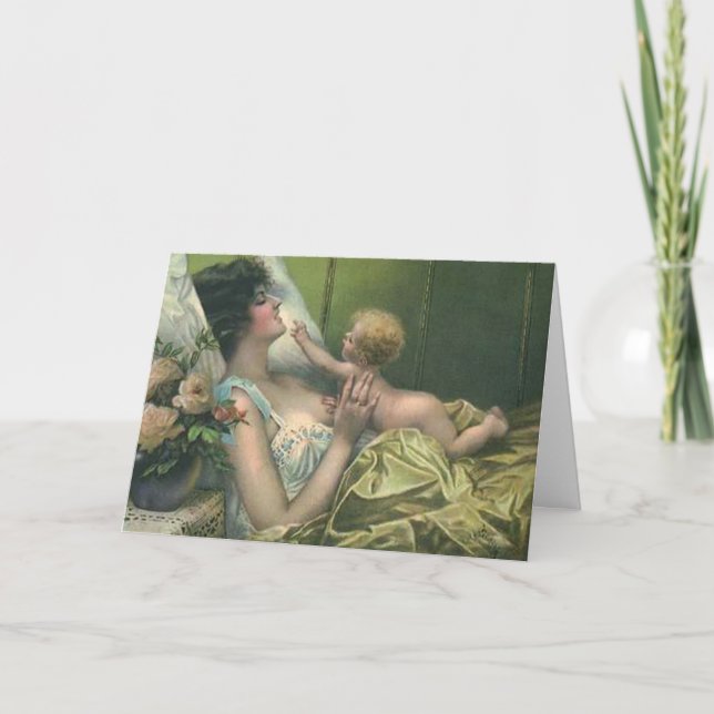 Tarjeta El primer día de madre (Anverso)