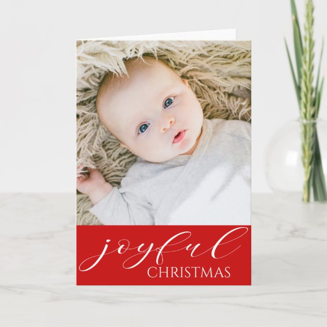 Tarjeta El primer júbilo de Navidad del bebé - FOTO DE TU  (Anverso)