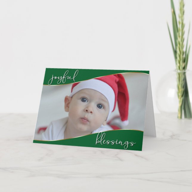 Tarjeta El primer júbilo de Navidad del bebé - FOTO DE TU  (Anverso)