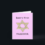 Tarjeta El primer Passover del bebé<br><div class="desc">Celebre el primer passover del bebé con los regalos judíos de la estrella y del matzoh para los días de fiesta judíos y la ropa del bebé para el seder.</div>