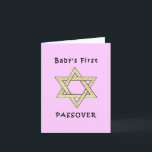 Tarjeta El primer Passover del bebé<br><div class="desc">Celebre el primer passover del bebé con los regalos judíos de la estrella y del matzoh para los días de fiesta judíos y la ropa del bebé para el seder.</div>