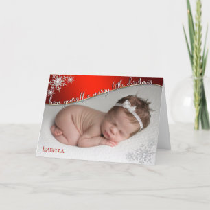 Tarjeta El primer rojo de Navidad del bebé - FOTO DE SU BE