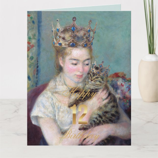 Tarjeta El Príncipe y yo felices duodécimo cumpleaños (Anverso)