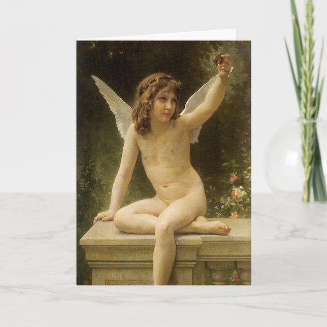 Tarjeta El prisionero (Le Captif) de Bouguereau (Anverso)