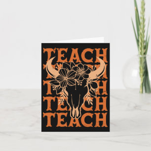 Tarjeta El Profesor Boho Occidental Wild West Bull Skull P