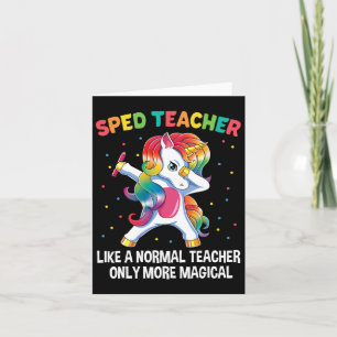 Tarjeta El Profesor De Educación Especial Dabbing Unicorn