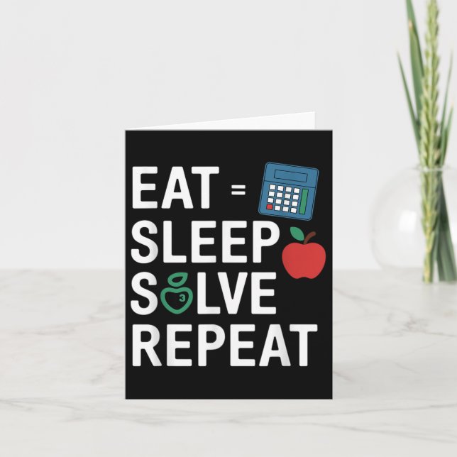 Tarjeta El profesor de matemáticas, Algebra, vuelve a la e (Anverso)