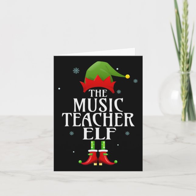 Tarjeta El profesor de música Elf Xmas Matanza Grupo de la (Anverso)