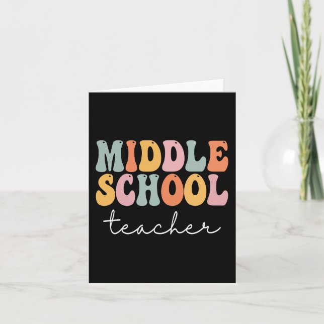 Tarjeta El profesor de secundaria Retro Groovy feliz prime (Anverso)