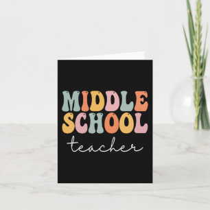 Tarjeta El profesor de secundaria Retro Groovy feliz prime