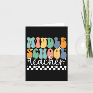 Tarjeta El profesor de secundaria Retro Groovy feliz últim