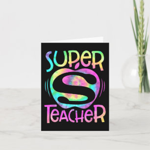 Tarjeta El profesor vuelve a la escuela Apple Tie Dye Funn