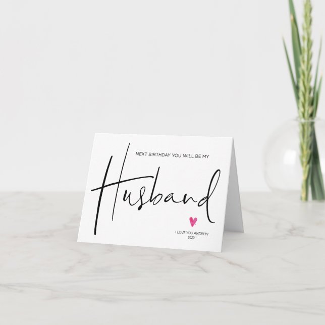 Tarjeta El próximo cumpleaños serás mi marido donador (Anverso)