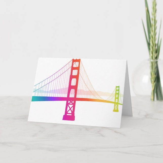 Tarjeta El puente Golden Gate | Estilo Arcoiris (Anverso)