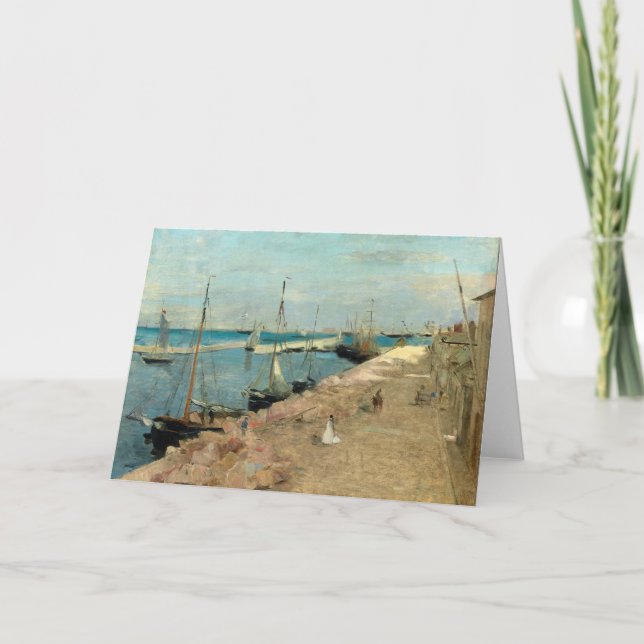Tarjeta El puerto de Cherburgo | Berthe Morisot (Anverso)