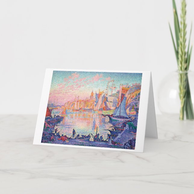 Tarjeta El puerto de Saint-Tropez, Signac (Anverso)
