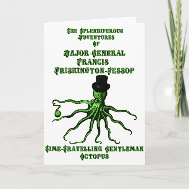 Tarjeta El pulpo de caballeros que viajan por el tiempo (Anverso)