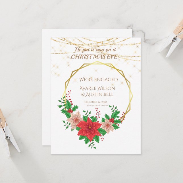 Tarjeta Él Puso Un Anillo En Los Navidades De Ti. (Anverso/Reverso In Situ)