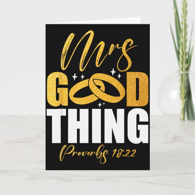 Tarjeta El que encuentra una esposa encuentra una buena co (Anverso)