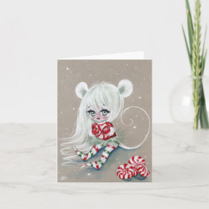 Tarjeta El ratón de Navidad más dulce con caramelos