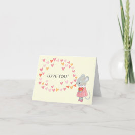 Tarjeta El ratón lindo que amo tu aniversario Día de San V